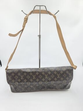 Vintage Inspired Monogram Shoulder Bag Real Leather Interior •Classic Flap Purse